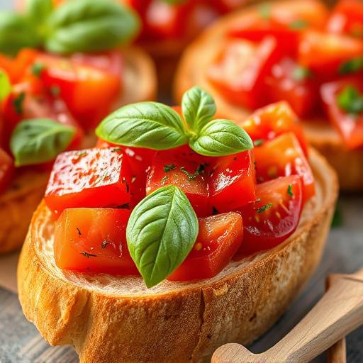 Bruschetta con pomodoro fresco e basilico