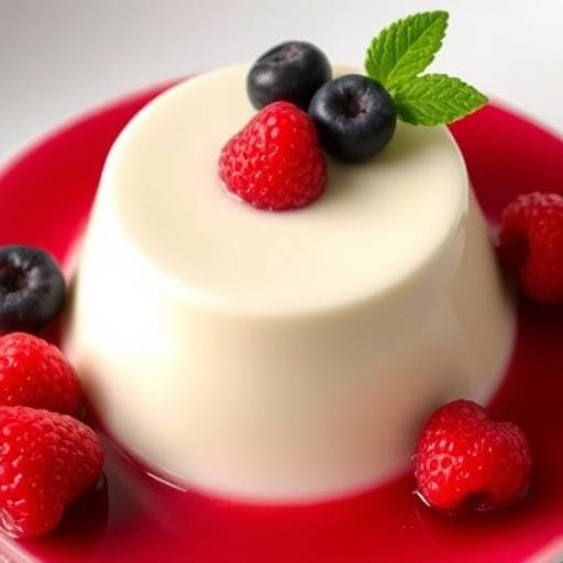 Panna cotta con frutti di bosco freschi
