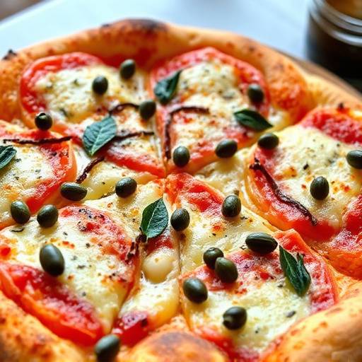 Pizza Napoli con pomodoro, mozzarella, acciughe e capperi